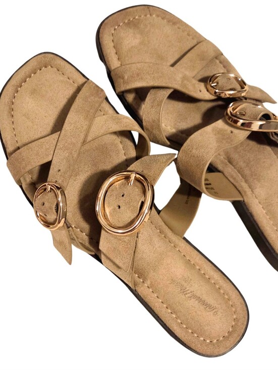 Universal Thread Shoes - Suede Slide Sandals with Buckle